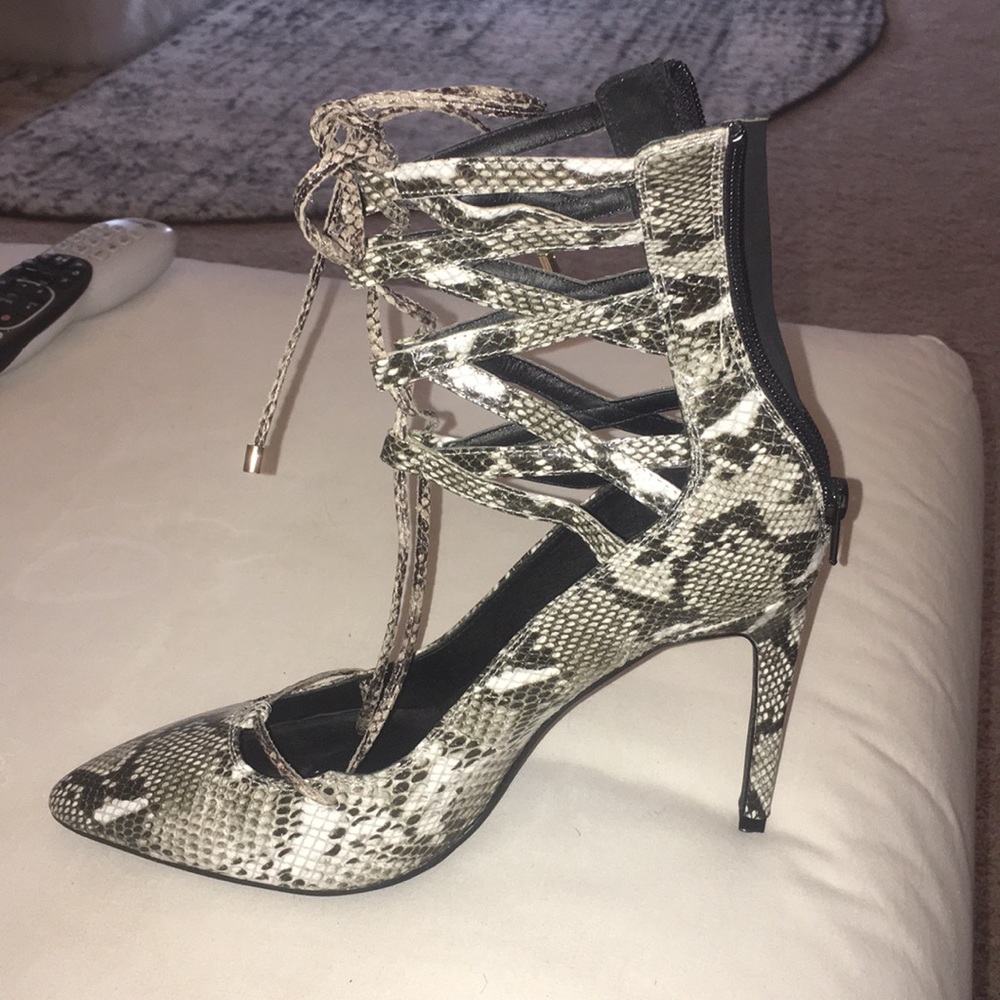 Jeffrey Campbell snake skin pumps